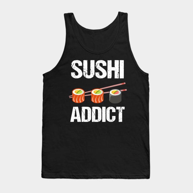 Cool Sushi Gift Product Japanese Sashimi Anime Sushi Print Tank Top by Linco